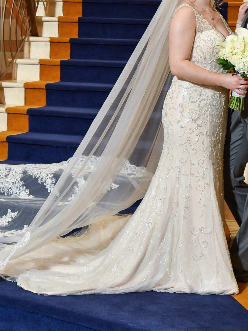 Designer Ivory Beaded Wedding Gown